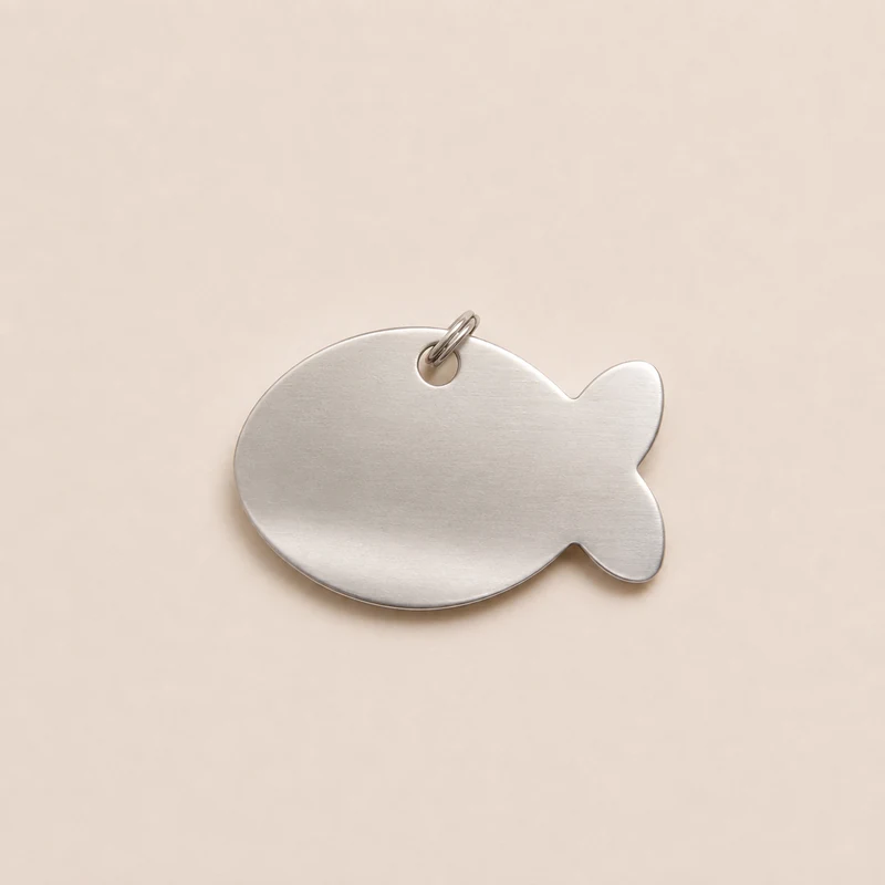 médaille poisson, finition acier